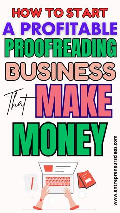 how to start a proofreading business that make money book cover with hands typing on a laptop