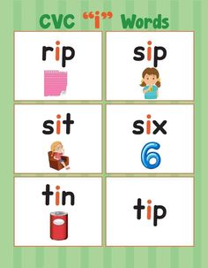 the cvc words game is shown with pictures