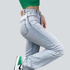 Prepare to make a statement this summer with our 90s-inspired light blue Women's Straight Jeans from the 2023 Spring-Summer Collection! With its high-waist. zipper and button closure. unprocessed hem. and effortless vintage charm. you'll be sure to turn heads wherever you go.Distinctive Features: 90s Style: Embrace the nostalgia of the 20th-century with this timeless vintage look. Light Wash: Look your best and beat the heat with the light wash of this stylish jean. Straight Fit: Enjoy the sleek Trendy High Rise Light Wash Jeans, Trendy High Waist Light Wash Flare Jeans, Summer Straight Leg Jeans, Light Wash Mid-rise Flare Jeans For Streetwear, Light Wash Non-stretch Straight Leg Jeans, Mid-rise Light Wash Flare Jeans For Streetwear, Non-stretch Straight Leg Light Wash Jeans, Trendy Light Blue Straight Leg Jeans, Trendy Straight Bottoms For Spring