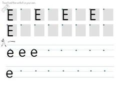 the letter e is for eeeee worksheet with dotted lines and dots