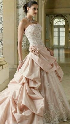 Pink Wedding Dress, Dream Wedding Ideas Dresses, Prom Dress Inspiration, Fantasy Gowns, Amazing Fashion, Pretty Prom Dresses, A Wedding Dress, Fairytale Dress, Princess Aesthetic