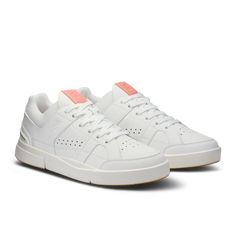 Our most expressive tennis-inspired sneaker. A bold, nostalgic look meets hidden CloudTec® cushioning – for all-day comfort | On Women's THE ROGER Clubhouse Lifestyle Shoe in White/Flamingo, Size: 41. All day, tennis-inspired, '90s aesthetic Active Life. Performance All Day | Recycled Polyamide/Recycled Polyester The Roger Clubhouse, Flamingo Shoes, Spin Shoes, White Flamingo, Tennis Accessories, Running Accessories, Gym Accessories, Travel Shoes, Active Life