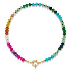 PRICES MAY VARY. Exquisite Design: Colorful beads choker necklace is handmade with colorful natural gemstones, beautiful appearance and unique fashionable design. The colorful gemstones prove their natural beauty and bring you a comfortable and pleasant wearing experience. Preium Quality Material: This beaded necklace is made of natural gemstones, different gemstones contain unique energies that can positively affect our health. The necklace is durable and easy to wear in daily life. Ideal Gift: Colorful Choker, Colorful Beaded Necklace, Rainbow Stone, Boho Necklaces, Colorful Gemstones, Beads Choker, White Beaded Necklaces, Fashion Beads, Natural Stones Necklace