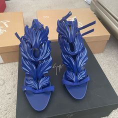 Usual Wear And Tear 37.5 Or 7.5 Zanotti Shoes, Giuseppe Zanotti Shoes, Blue Heels, Wear And Tear, Giuseppe Zanotti, Shoes Women Heels, Shoes Heels, Color Blue, Size 7