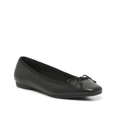 Steve Madden-Cela Ballet Flat The timeless style of the Cela ballet flats make it easy to wear with almost any ensemble. Featuring a classic silhouette and a sweet bow detail, this pair adds a feminine touch to skirts, trousers, and jeans. Black Ballet Flats For Spring Office Wear, Classic Ballet Flats For Workwear In Spring, Classic Ballet Flats For Spring Workwear, Classic Ballet Flats For Work, Classic Fitted Ballet Flats For Work, Classic Ballet Flats For Spring, Elegant Black Ballet Flats For Spring, Classic Ballet Flats With Bow For Office, Classic Spring Ballet Flats Medium Width