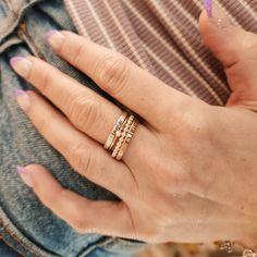 Mother's Day Gift | Show off your name and birthstone in style with this stunning Stacking Name Ring Set! Includes 4 stackable rings: a sterling silver beaded ring, a fine silver name ring, a 14K gold-filled birthstone ring, and a 14K gold-filled name ring -Perfect personalized gift for mom, wife, daughter, sister or friend -Name ring beautifully displays any name or date in elegant lowercase script and modern typewriter font -Choose your personalized birthstone to represent your birthday month Adjustable Stackable Initial Ring For Everyday, Everyday Adjustable Stackable Engraved Ring, Adjustable Engraved Stackable Ring For Everyday, Minimalist Stacked Rings As Gift, Minimalist Stacked Rings Gift, Everyday Adjustable Stackable Birthstone Ring, Dainty Stacked Rings As A Gift, Adjustable Rose Gold Birthstone Ring For Everyday, Stacked Rings In 14k Gold As Gift