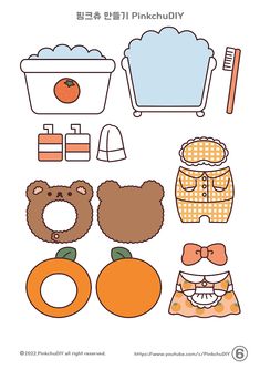 the paper doll is made up of various items