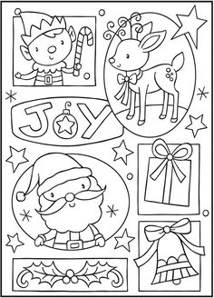 christmas coloring pages with santa claus and reindeers