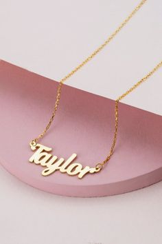 14k 18k 10k Solid Gold Dainty Name Necklace, Jewelry Plate with Name, Personalized Tiny Necklace for Mom, Mothers Day Gift for Her FEATURES• Solid Gold (real gold, not gold plated or gold filled material)• Gold Karat: 10K (417) - 14K (585) - 18K (750) (optional)• Pendant Height: 0.35 Inches (0.90 cm)• Pendant Width: depending on the text• Available Gold Color: Yellow gold, rose gold and white gold (optional)Wholesale requests are welcome.Our gold necklaces are perfect choice for a Christmas, Mot 14k Gold Name Jewelry For Valentine's Day, Custom 14k Gold Name Necklace For Gift, Custom 14k Gold Necklace With Name For Gift, 14k Gold Dainty Name Necklace For Personalized Gift, Personalized 14k Gold Necklace For Mother's Day, Dainty 14k Gold Custom Necklace For Personalized Gift, Personalized Yellow Gold Nameplate Necklace For Mother's Day, Dainty Custom 14k Gold Necklace For Personalized Gift, 14k Gold Nameplate Jewelry For Personalized Gift