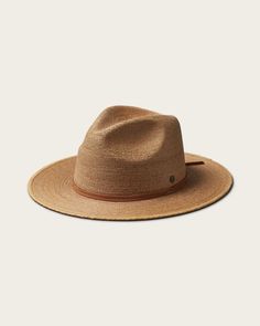 Botero Fedora in Saddle – Hemlock Hat Co. Straw Fedora Hat, Straw Fedora, Fedora Hat, Leather Band, Straw Hat, The Earth, Fedora, Saddle, Straw