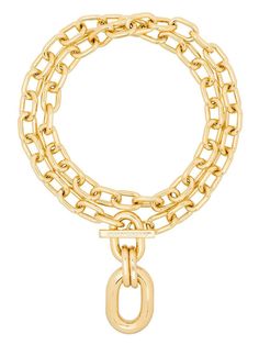 gold-tone engraved logo loop oversize pendant chunky cable-link chain front toggle fasteningLength when open: 80.0 Centimetres PENDANT LENGTH: 4.0 Centimetres PENDANT WIDTH: 3.0 CentimetresGender: WomenMaterial: 100%ALUMINUMColor: GoldMade in: ITProduct ID: 20PBB0088MET077P710*Import tax/duty will be calculated at checkout (If applicable) Single Pearl Earrings, Summer Jewelry Trends, Jewelry Staples, Trending Handbag, Brass Necklace, Engraved Logo, Paco Rabanne, Metal Necklaces, Summer Jewelry