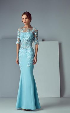 Saiid Kobeisy - 3171 Corset Illusion Adorned Gown Emerald Gown, Saiid Kobeisy, Illusion Gown, Soiree Dresses, Victorian Corset, Robes D'occasion, Evening Dresses Online, Girls Formal Dresses, Popular Dresses