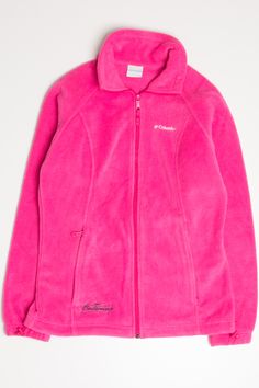 Pink Budweiser Embroidered Columbia Fleece Zip Up Jacket Pink Fall Fleece Jacket For Sports, Pink Fleece Jacket For Fall Sports, Pink Fleece Jacket For Outdoor Activities, Casual Pink Fleece Jacket For Outdoor Activities, Pink Fleece Outdoor Outerwear, Pink Winter Sports Fleece Jacket, Pink Fleece Outerwear For Outdoor, Pink Fleece Jacket For Winter Sports, 90s Jacket