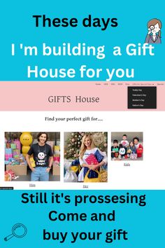 the website for gifts house is displayed