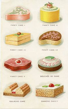 an advertisement for fancy cakes from the early 1900's