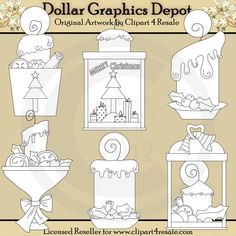 dollar graphics depot digital clipart for crafting and paper crafts, including cake toppers