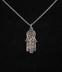 Oxidized 97% sterling silver etched FATIMA/HAMSA HAND pendant and 925 sterling silver necklace chain. Protection and Good Luck symbolPlease choose the length of the chain from the menu.Hilltribe 97% solid sterling silver hand-crafted pendant - 27mm x 11mm (1.06" x 0.43")(including the top ring)The necklace comes bubble wrapped and gift wrapped in a complementary organza bag. Luck Symbol, Sterling Silver Charm Necklace, Hand Pendant, Sterling Silver Chain Necklace, Layering Necklace, Hamsa Hand, Oxidized Sterling Silver, Silver Pieces, Sterling Silver Studs