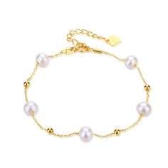 * This product has different variants, can be purchased individually if desired. Please select some product options before adding this product to your cart. 18k gold vermeil or silver Freshwater Pearl Necklace This glamorous necklace features shimmering white freshwater pearls, all crafted in a rich 18k gold vermeil shine or pure sterling silver Details: Necklace length: 39-43cm, weight about 3.2gBracelet length: 14-18cm, weight about 1.7gFreshwater Pearls size: 6-7mmMaterial:18k gold vermeil or Gold Pearl Bracelet With Pearl Charm For Formal Occasions, Classic Gold Pearl Beaded Bracelets, Classic Gold Bracelets With Pearl Charm, Classic Gold Bracelet With Pearl Drop, Luxury Gold Bracelet With Pearls, Classic Gold Pearl Drop Bracelet, Elegant Adjustable Bracelet With Pearl Pendant, Elegant Adjustable Bracelets With Pearl Pendant, Classic White Chain Bracelet With Pearl Drop