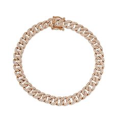 14K gold with 1.68-carat diamond link Cuban S chain pave bracelet. Model Number: SDL55005672V2WY Bracelet With Diamonds, Cuban Link Bracelet, Pave Bracelet, S Bracelet, Gold And Silver Bracelets, Gold Link Bracelet, Studded Necklace, Bracelets Gold Diamond, Deco Jewelry