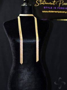 This necklace will have you feeling awesome vibes. We LOVE this necklace because it is so simple to throw on. It is chic and glam! This choker is a must! It goes with everything. This is also a perfect gift! Gold plated fashion jewelry Full Wrap ; No closure Length approx 23" extension from 8" base choker Lead & Nickel free Available for pick up and is shipped out within 3 business days Final Sale Trendy Lariat Choker Necklace For Party, Glamorous Adjustable Choker Necklace, Gold Choker Chain Necklace For Party, Gold Party Choker Chain Necklace, Glamorous Gold Choker Necklace, Adjustable Chain Lariat Necklace For Party, Adjustable Choker For Party, Party Choker Jewelry With Adjustable Chain, Party Choker With Adjustable Chain