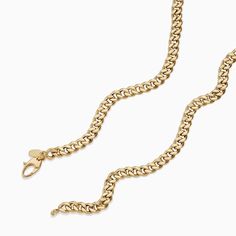 #All Our Carmine Curb Graduated Necklace is all the things you want in chic elegance. Bold curb links are interwoven for strength and beauty, making a necklace you'll never take off The Finer Points: #YellowGold-14kSolidGold-18 Metal: 14 Karat Yellow Gold Dimensions: 9mm Wide, 18 Inches Long Weight: 10 Grams Construction: Hollow Links,Teardrop Lobster Clasp Origin: Crafted in Vicenza, Italy Gold Cuban Link Necklace In 14k Solid Construction, 14k Gold Cuban Link Chain Necklace, Yellow Gold Cuban Link Chain Necklace, Gold Cuban Link Necklace With Solid Links As Gift, Classic Yellow Gold Cuban Link Necklace With Solid Construction, Elegant Gold-tone Cuban Link Necklace, Gold Chain Link Necklace For Everyday Luxury, Formal Cuban Link Necklace With Adjustable Chain, Curb Chain Link Necklace