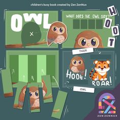 an image of children's book about owls and how to use them for crafts