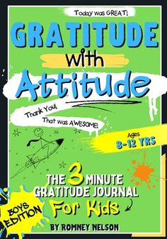 This is definitely not your standard Gratitude Journal! Who wants a one-page format that is repeated, day after day after day? That's right, nobody does, let alone a young boy!If you are looking for an excellent variety of daily activities that are perfect for young boys, then 'Gratitude With Attitude' is a wonderful beginner journal. Designed by International Best Selling Author Romney Nelson, Gratitude with Attitude is the perfect way for boys to record feelings, sketch and participate in mind Gratitude Journal For Kids, Daily Questions, Gratitude Activities, Journal For Kids, Mindfulness Journal, Mindfulness Activities, Kids Journal, Education English, Latest Books