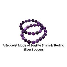 Amethyst is not just a stone of beauty but of healing and peace. It makes an ideal gift for loved ones, symbolizing protection and emotional support. Whether it's for a birthday, anniversary, or just because, this bracelet is a thoughtful and cherished gift. Amethyst 8mm beads Sterling Silver Spacers 6mm Silver Amethyst Beaded Bracelets For Meditation, Purple Gemstone Beaded Bracelets In Sterling Silver, Silver Amethyst Crystal Bracelet With 8mm Beads, Silver Amethyst Bracelet With 8mm Beads, Adjustable Purple Gemstone Sterling Silver Bracelet, Purple Sterling Silver Beaded Bracelets With Round Beads, Spiritual Purple Sterling Silver Bracelet, Spiritual Amethyst Bracelets With Polished Beads, Spiritual Sterling Silver Bracelet With Purple Gemstone