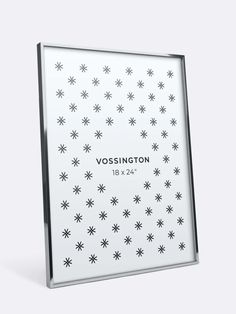 a white and silver frame with black stars on the bottom that says vossonton 8x7