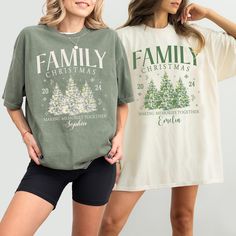 Family Christmas 2024 Group Shirt Personalized, Matching Family Christmas Shirts, Family Christmas Making Memories Together, Cutsom Shitr NOTE: If you choose "size" as the "Comfort" shirt, you choose the color with the word "CC1717" in front of the color you want. Similarly, if you choose "size" as the "Gildan" shirt, you choose the color with the word "Gildan" is in front of the color you want. 📌📌Brands - Comfort Color Tee: Comfort Color 1717 - Gildan TShirt: Gildan 5000 - Gildan Sweatshirt: Gildan 18000 - Gildan  Hoodi: Gildan 18500 *NOTES* There are no refunds or exchanges because each shirt is custom made to your requirements. If you have any problems with your order or your shirt, please message us directly. *Care Instructions* 📌 Wash items inside out in cold water, 📌 Do not bleac Holiday Family Shirt Ideas, Family Shirt Designs, We Are Family Christmas Shirts, Christmas Tshirt Designs Family, Family Christmas Tops With Graphic Print, Family Christmas Graphic Print Top, Family Graphic Print Top For Christmas, Casual Christmas Family Tops, Casual Christmas Tops For Family