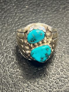 Turquoise ring measures 7/8" tall Size 10 Rings, May 1, Turquoise Sterling Silver, Turquoise Ring, Band Rings, Jewelry Rings, Ring Size, Bathing Beauties, Size 10