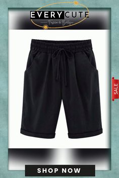 (??summer -48% Off??)elastic Waist Casual Comfy Summer Shorts Summer Leisure Shorts In Solid Color, Non-stretch Leisure Bottoms For Summer, Trendy Summer Leisure Pants, Casual Stretch Summer Pants, High Waist Leisure Bottoms For Summer, Trendy Summer Bottoms With Elastic Waistband, Trendy Leisure Bottoms For Spring, Trendy Elastic Summer Bottoms, Solid Color Bottoms For Summer Leisure