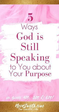 a pink and gold background with the words 5 ways god is still speaking to you about your purpose