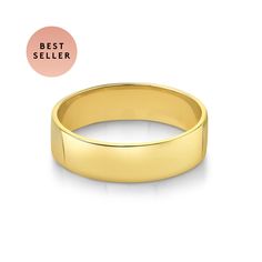 a yellow gold wedding ring with the words best seller written on it in front of a white background