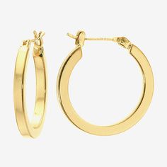 # Pieces In Set: 1 PairFeatures: In A Gift Box, Nickel FreeEarring Back: HingedMetal Color: YellowEarring Length: 23mmEarring Width: 2.5mmMetal: 24k Gold Over BrassCare: Polishing ClothCountry of Origin: Imported Classic Gold Tarnish Resistant Hoop Earrings, Classic Gold Tarnish-resistant Hoop Earrings, Classic Brass Hoop Earrings As Gift, Classic Gold Hoop Earrings Nickel Free, Classic Gold Metal Huggie Earrings, Classic Gold Hoop Huggie Earrings, Classic Gold Huggie Hoop Earrings, Gold Minimalist Hoop Earrings For Anniversary, Minimalist Gold Hoop Earrings For Anniversary