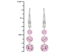 Bella Luce �� tanzanite, white, canary, and pink diamond simulants rhodium over sterling silver earrings, set of 4. Measure approximately 1 1/4"L x 1/4"W and have fish hook backings. Diamond Simulant, Pink Diamond, Yellow White, Cubic Zirconia, Sterling Silver Earrings, Silver Earrings, Blue And White, Sterling Silver, Pink