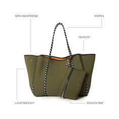 Everyday Safari Green Tote Bag | Pop Ups Brand Safari Green, Green Tote Bag, Everyday Tote Bag, Green Tote, White Camo, Pop Ups, Lightweight Bag, Everyday Tote, Rope Handles