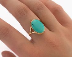 Natural Turquoise Ring Sleeping Beauty Turquoise Ring Yellow Gold Plated Ring Promise Ring - Etsy Georgia Gold Oval Turquoise Ring For Anniversary, Oval Gold Turquoise Ring Fine Jewelry, 14k Gold Turquoise Oval Cabochon Ring Gift, 14k Gold Turquoise Oval Rings, Oval Turquoise Rings In 14k Gold, Elegant Turquoise Ring With Polished Finish, Oval Turquoise Ring In 14k Gold For Wedding, Elegant Oval Cabochon Turquoise Ring For Anniversary, Elegant Oval Cabochon Turquoise Wedding Ring