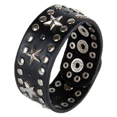 Description: 100% Brand new and high quality. Applicable People: Neutral, Unisex Material: Leather + Alloy.   Color: Black Size: about 22cmx3cm Weight: about 40 grams adjustable: Minimum inner diameter of 5cm,Max inner diameter 7cm Package included: 1 x Bracelet Spike Bracelet, Button Fashion, Metal Spikes, Wide Leather Belt, Leather Wristbands, Steampunk Design, Biker Style, Wide Straps, Punk Fashion