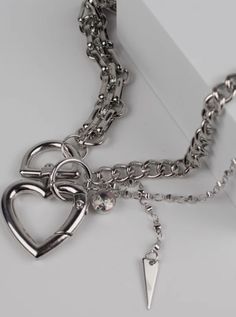 ❤Heart Asymmetrical Chain Choker Necklace❤ Girly Bags, Heart Bag, Chain Choker Necklace, Chain Choker, Cute Bags, Heart Necklace, Silver Necklaces, Leather Backpack, Backpack Bags