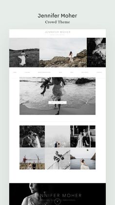 the wordpress theme is clean and modern, with black and white images on it