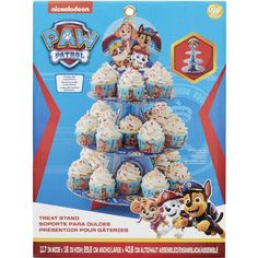 paw patrol cupcakes with frosting and decorations