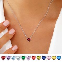 PRICES MAY VARY. 🎉 HEART NECKLACE 🎉 -- Solid 925 stamped sterling silver simulated birthstone heart pendant neckalce with 16"+ 2" extender sturdy cable chain. Very delicate and pretty, comfortable to wear. 🎉 BIRTHSTONE NECKLACE 🎉 -- The pendant has a beautiful AAA+ cubic zirconia, it really shines like real diamond. It can be worn alone or layered with other necklaces. 🎉 REAL SILVER 🎉 -- Made of 925 sterling silver with platinum plating to avoid oxidation. Lightweight but strong and sturdy Minimalist Gemstone Jewelry For Valentine's Day, Sterling Silver Heart Cut Jewelry For Birthday Gift, Silver Heart Cut Necklace For Birthday, Sterling Silver Heart Cut Jewelry For Birthday, Heart Cut Sterling Silver Jewelry For Birthday, Silver Heart Cut Necklace For Birthday Gift, Sterling Silver Heart Necklace For Birthday Gift, Sterling Silver Heart Necklace For Birthday, Minimalist Heart-shaped Birthstone Jewelry