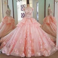 Pink Quince Dresses Quincedresses.com, Luxury Pink Ball Gown, Soft Pink Wedding Dress A Line, Pink Crystal Ball Gown, Pink Quince Dress With Tail, Blush Colored Wedding Dresses Tulle & Chantilly, Pink A-line Wedding Dress, Vintage Ball Gowns Pink, Quincenera Dresses Flower