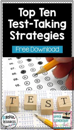 the top ten test - taking strategy for students to practice their spelling skills with free printable