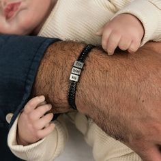 Engraved bracelet for men - Dan Black with Silver Beads. Each inscription add a bead to the bracelet. You can add more beads in the future. An exciting and amazing gift for your man! What's more exciting than a piece of jewelry engraved with the names of your treasures? A gift that combines style, quality and emotion! The bracelet is 100% waterproof, it will not have to be taken off in the gym/s/pool and shower. The highest quality of metal that is resistant to everything. The order in which you Black Engraved Bracelets For Everyday, Personalized Black Beaded Bracelets For Father's Day, Personalized Black Name Jewelry, Personalized Black Jewelry With Name, Engraved Black Braided Bracelets For Gifts, Engraved Black Braided Bracelet For Gift, Black Braided Bracelet For Father's Day Gift, Black Engraved Bracelets For Friendship, Black Engraved Name Bracelet For Gift