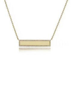 I think this is an all time favorite... I love this! Gold Bar Pendant Necklace, Xo Necklace, Gold Bar Pendant, Diamond Charm Necklace, Moonstone Drop Earrings, Small Drop Earrings, Diamond Ear Cuff, Hoda Kotb, Diamond Bar Necklace