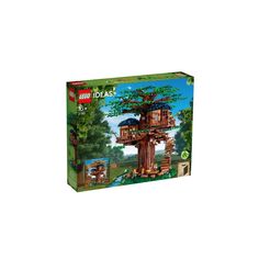 a box with a tree house built into the side of it's front cover