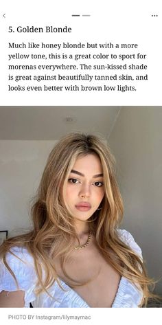 Blonde For Morena Skin, Olive Toned Skin Blonde Hair, Hair Colors That Look Good On Tan Skin, Blonde For Medium Skin Tone, Desi Blonde Hair, Best Hair Color On Tan Skin, Blond For Tan Skin, Light Hair For Olive Skin Tone, Golden Blonde On Tan Skin