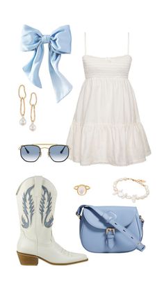 Preppy Summer Dress, Zach Bryan Concert, Concert Outfit Summer, Fest Outfits, Looks Pinterest, Country Style Outfits, Cute Country Outfits, Looks Country, Nashville Outfits